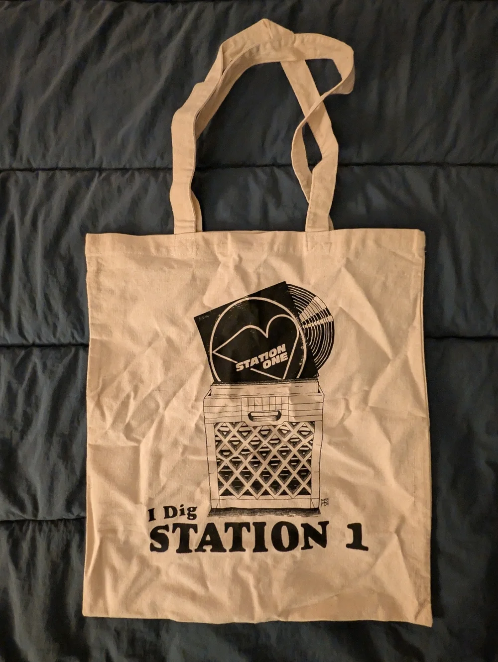 Station 1 Canvas Record Tote Bag.